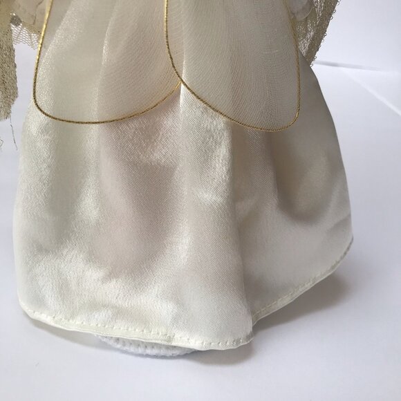 Annalee Angel Doll Christmas Harp Standing Halo Gold Holiday Decor 2013 Kitsch - Picture 10 of 16